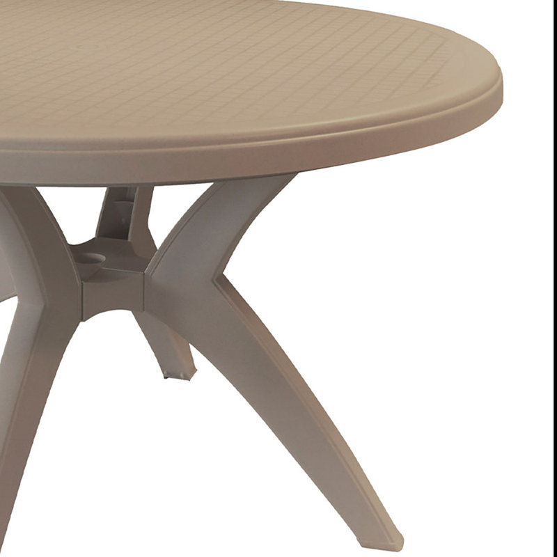 Grosfillex Ibiza Resin 46" Round Pedestal Table, French Taupe