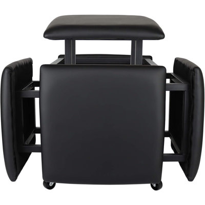 Fauteuil cubique avec repose-pieds, tabourets empilables, banc de repose-pieds carré en cuir, repose-pieds à roulettes pour le salon