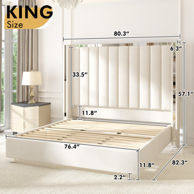 
Gerasim 5 Pieces King Size Bedroom Furniture Set, White