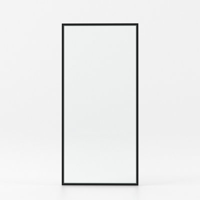 Nyssa X P 72 po Porte de moustiquaire de douche fixe H encadrée en noir mat avec (8 mm) Verre transparent