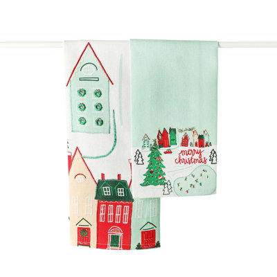 Christmas In The Village Town Towels Set Of 2