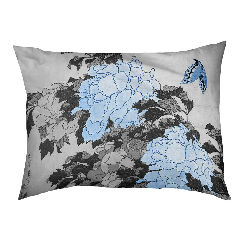 Coussin Burkart, L 19,5 po x l 29,5 po, Gris/Bleu/Noir