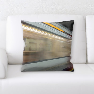 Train Microsuede Reversible Throw Pillow