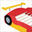 Lit plateforme pleine grandeur en forme de voiture de course avec roues, conception durable et amusante pour les chambres d'enfants