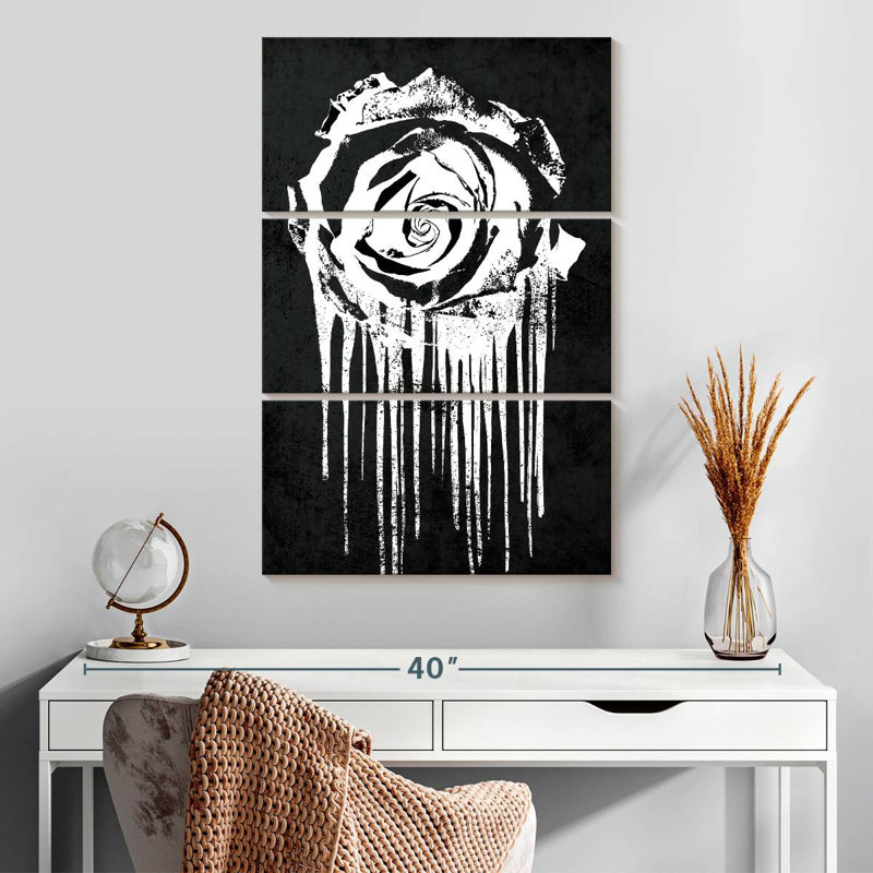Goutte de peinture Harnek White Rose, H 32 po x l 20 po