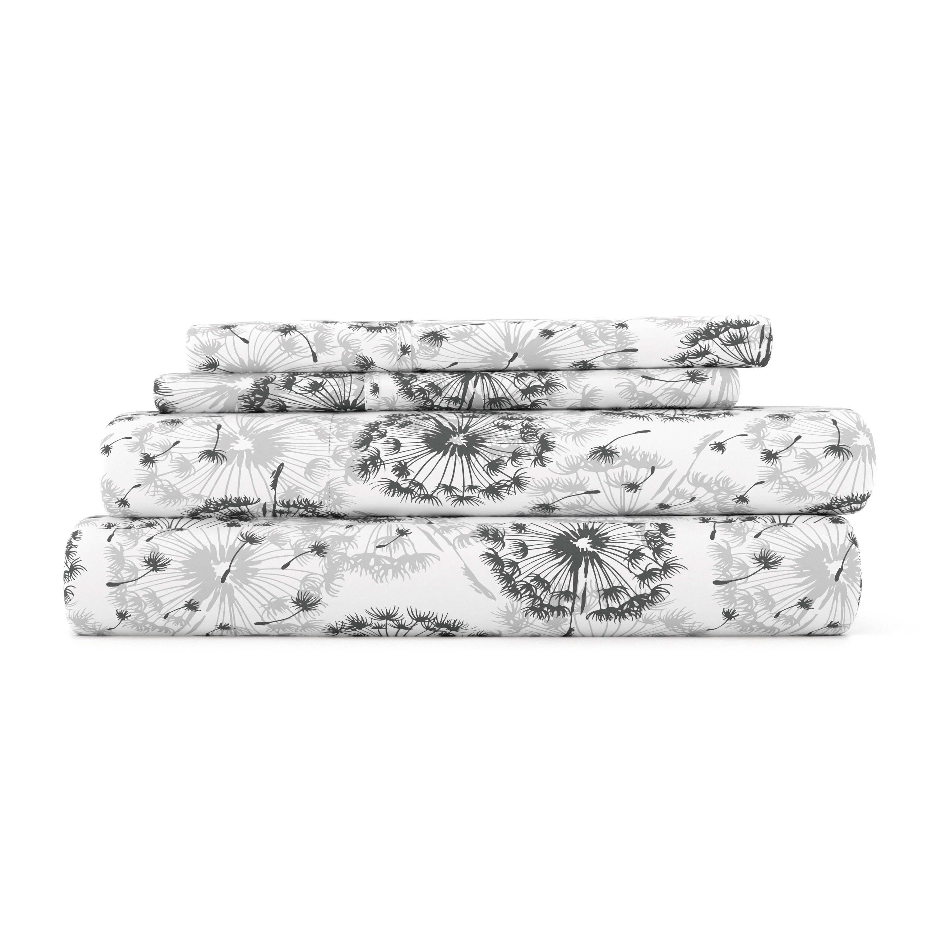 Becky Cameron Make a Wish Floral Pattern Microfiber Sheet Set