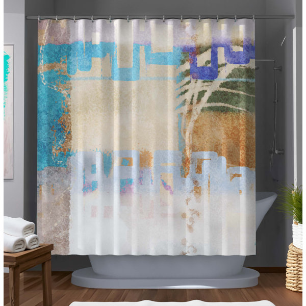 Bless international Jenevieve Abstract Shower Curtain | Wayfair