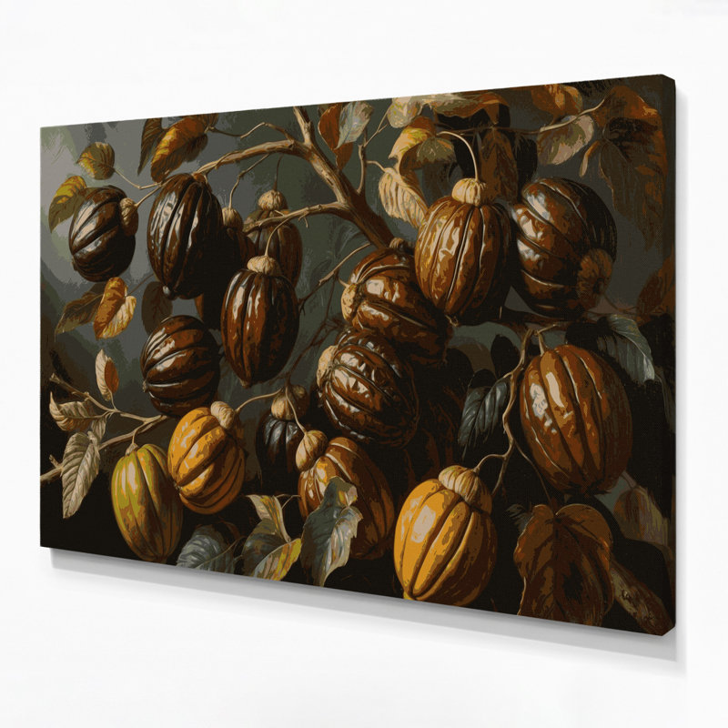 Fruit Carob Black Canvas Wall Art, 11" H x 14" W