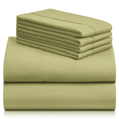 LuxClub 4 PC Lime Full Silky Soft Cooling Deep Pocket Performance Sheet Set