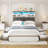 Upholstered Bed Frame With 4 Storage Drawers And LED Lights-439846868-439846871