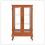 Vitrine 2 portes avec portes en verre trempé, armoires de terrasse avec panneau arrière en miroir et tablettes réglables, vitrine éclairée pour la maison, ampoule de bureau incluse CHÊNE FONCÉ