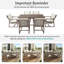 Ensemble repas d'extérieur 7 pièces avec table rectangulaire et chaises ergonomiques-642958952