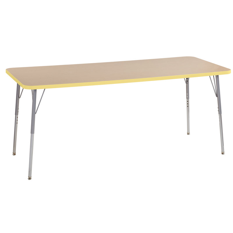 Table rectangulaire d'activité rectangulaire avec pieds réglables, 30" x 48", Érable / Érable, Super