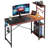 Nedyo Gaming Desk with RGB LED Light, Computer Desk with 4 Tier Reversible Storage Shelves, Hooks, Cup holder and Magnets-533530831-533530828