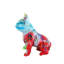 Statue bouledogue français en résine NIFao avec éclaboussures de peinture arc-en-ciel 16 po x 9 po x H 16 po