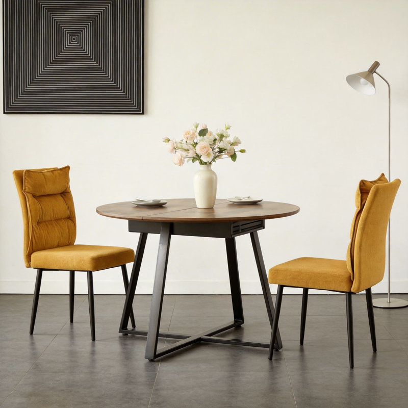 Dining Set, 2 Brown Chair