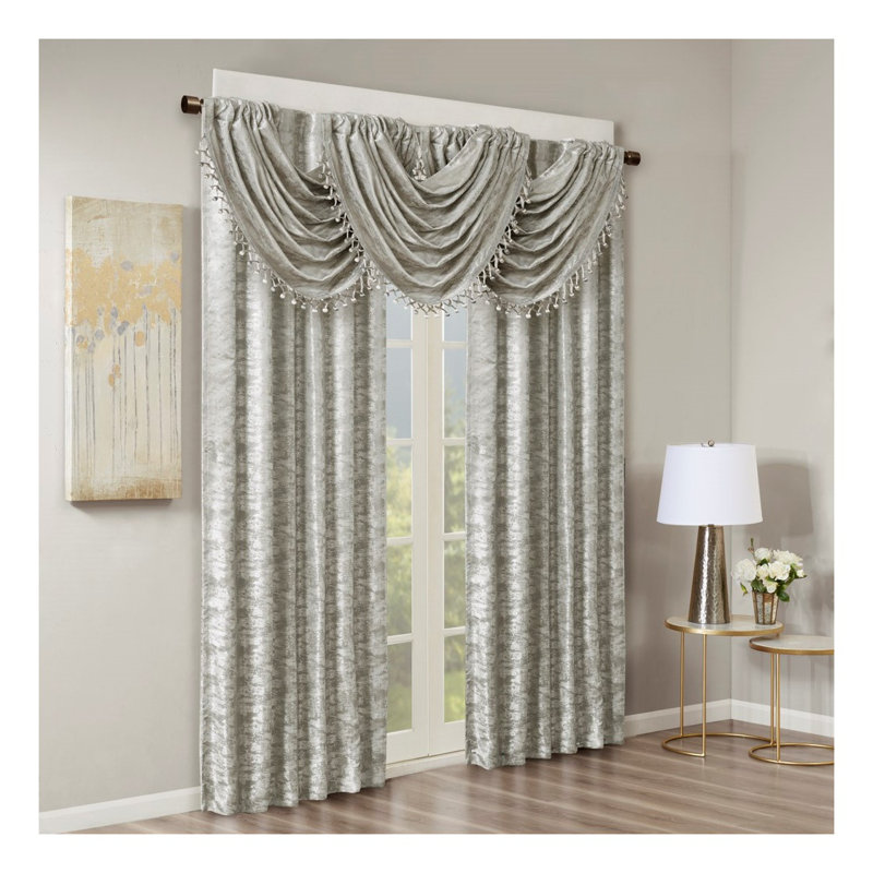Panneau de rideau occultant avec passe-tringle Jacquard, 95" H x 50" L x 0.13" W