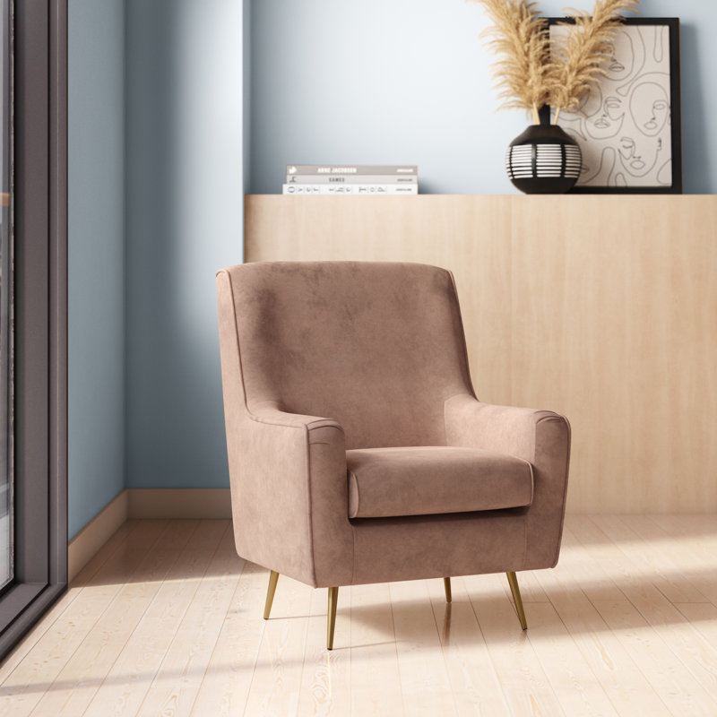 Fauteuil Addi, Velours chantel rose