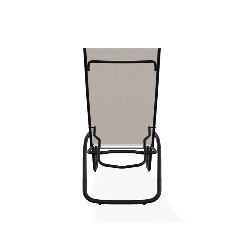 Chaise longue inclinable Gardenella, Noir texturé, Naturel