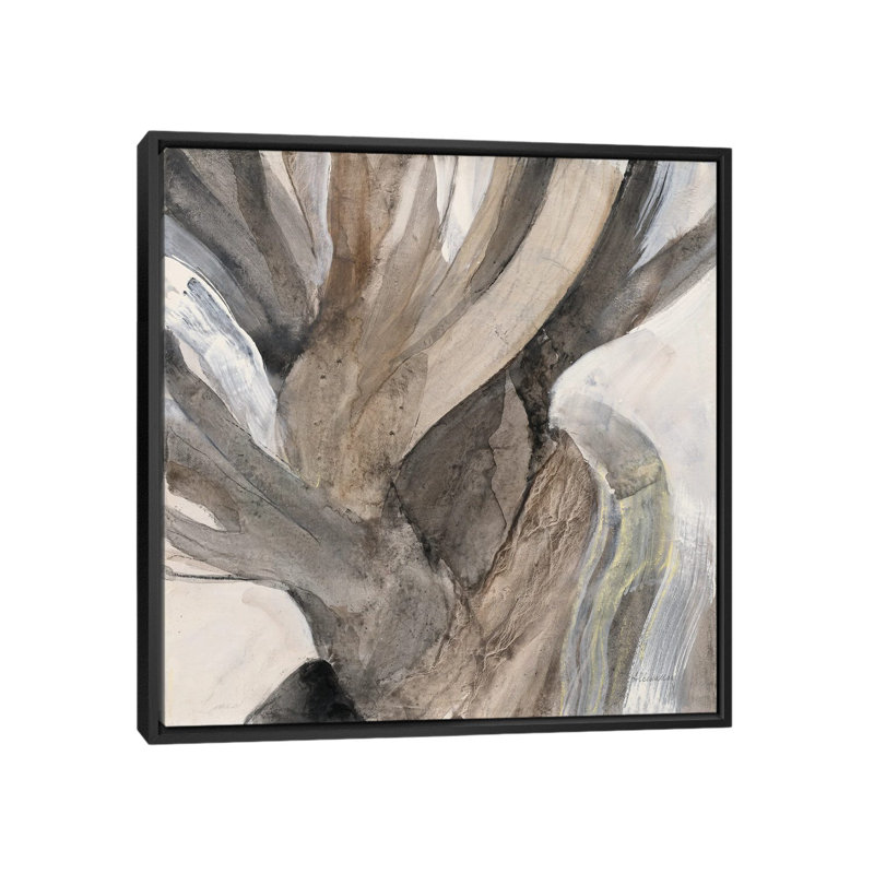«Driftwood I» par - Toile tendue, Cadre noir, H 12 po x l 12 po x P 1,5 po
