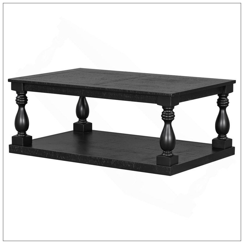 Vintage Coffee Table With Artistic Legs And Premium Materials For Stylish Living, Black