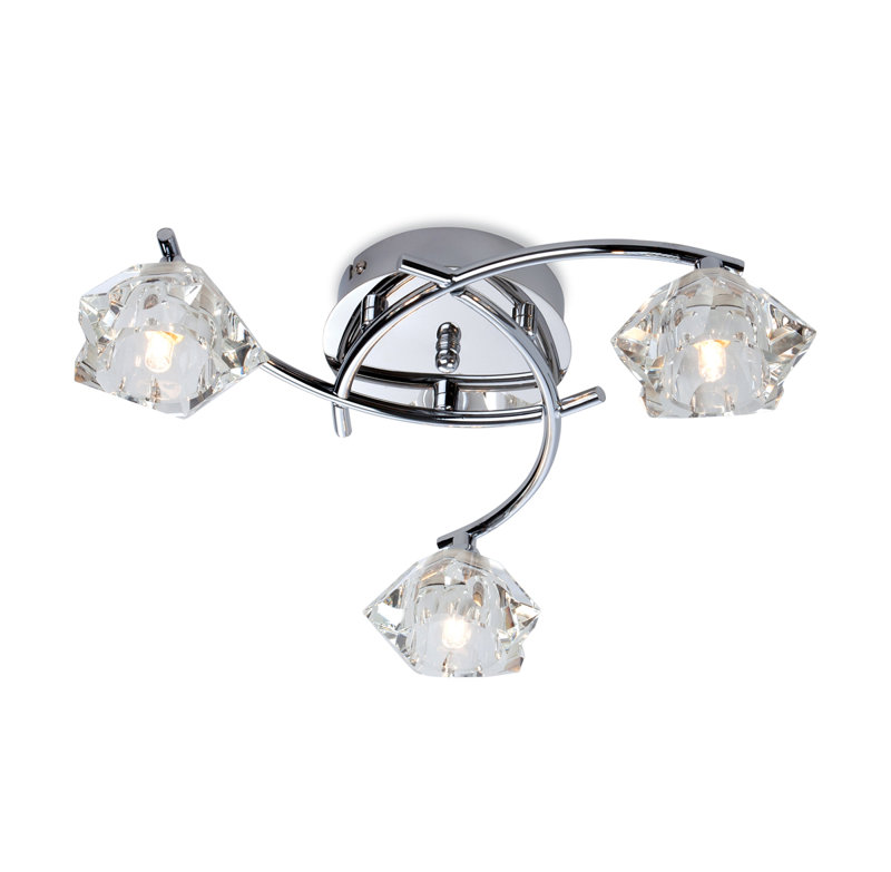 Clara Glass Semi Flush Mount, Chrome