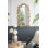 Miroir mural 51,5 "x 29" pleine longueur arqué avec des accents de feuille d'or, miroir décoratif pour le salon, la chambre à coucher