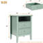 Table de chevet 18 po avec 2 tiroirs et tablette ouverte, table de chevet moderne-645230056-645230057