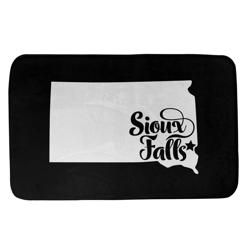 Tapis rectangulaire antidérapant pour salle de bain, L 17 po x L 21 po, Noir, Sioux Falls, Dakota du Sud