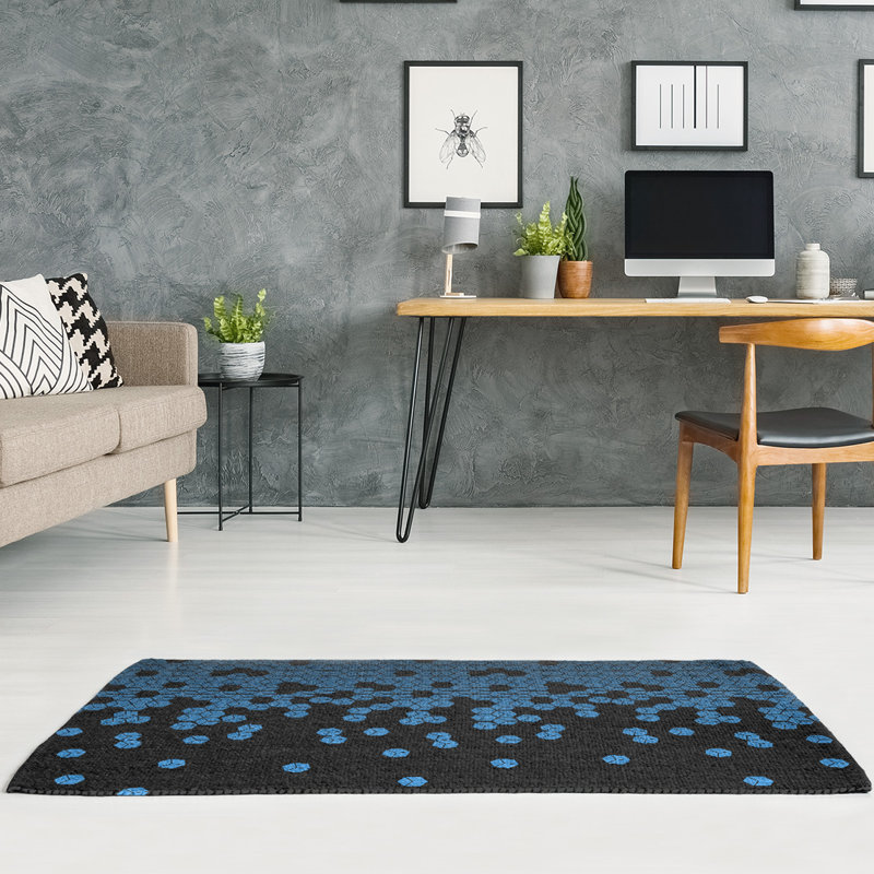 Tapis de fond à cubes noir culbuté, Rectangle 4 pi x 6 pi