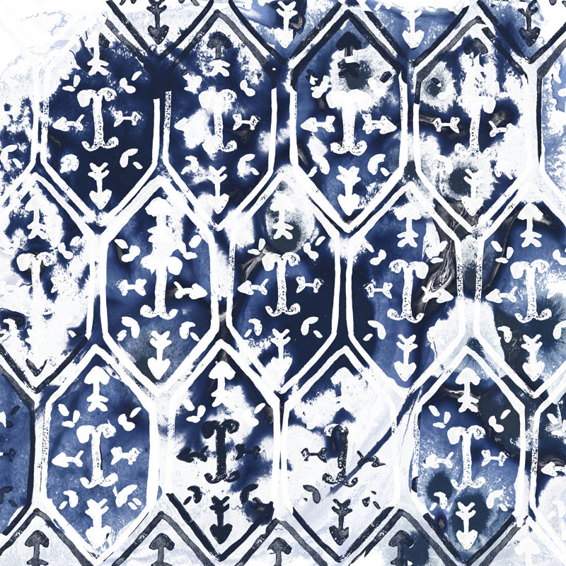 Indigo Impression IV 1 Piece Wrapped Canvas Painting, 76cm H x 76cm W