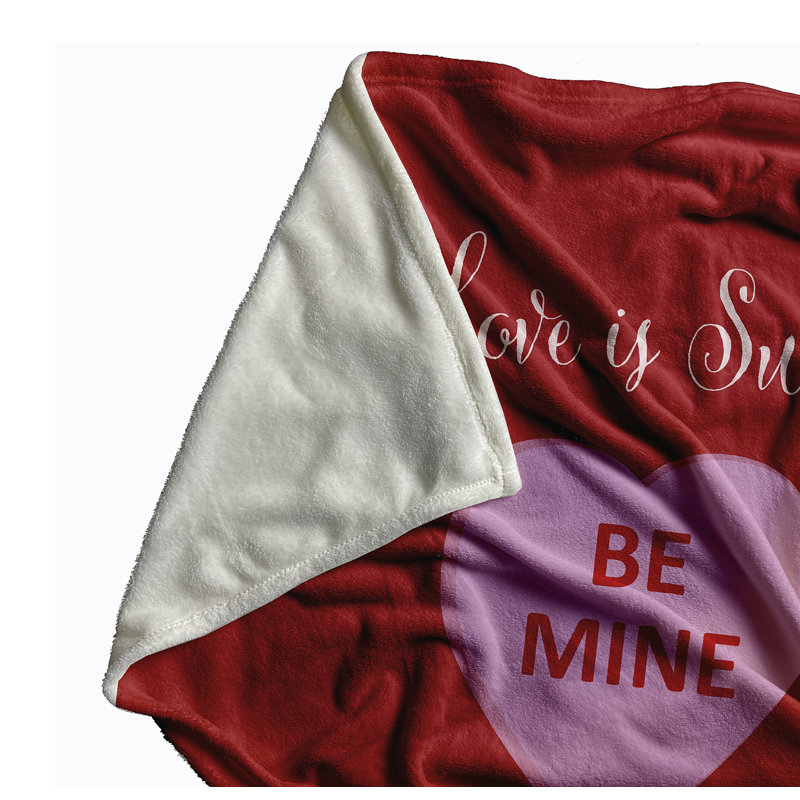 Jeté Love Is Sweet Valentine's Day, L 60 po x L 80 po, Buddah - rouge