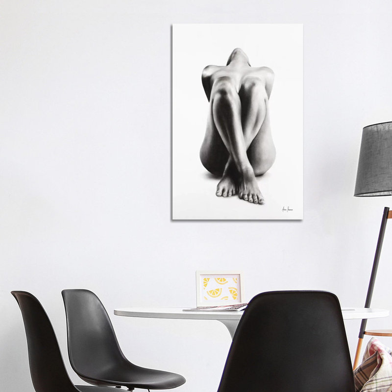 Nude Woman Charcoal Study 63 by Ashvin Harrison - Wrapped Canvas Painting, Wrapped Canvas