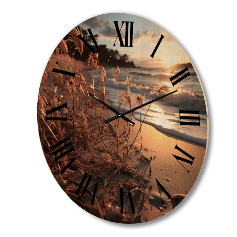 Horloge murale de plage Beach Breeze At Sunset IV, Moyenne