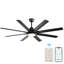 Ventilateur de plafond moderne intelligent de 52 pouces avec lumière, 6 vitesses de vent, avec 8 pales en ABS, télécommande vocale, ventilateur pour chambre à coucher, salon, patio, cuisine, etc.