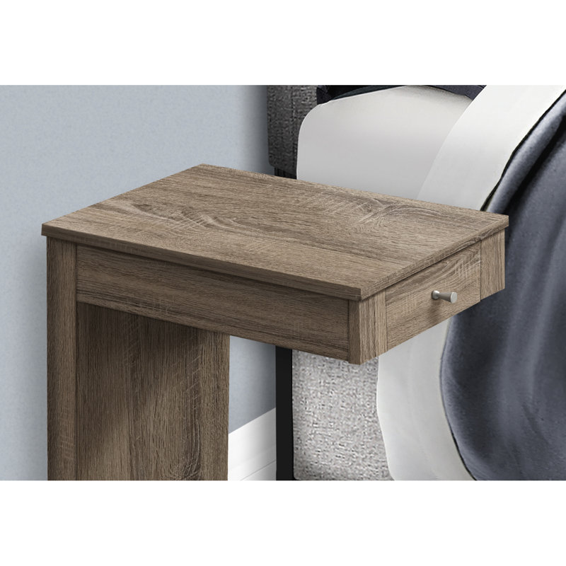 Accent Table With Hidden Drawer, Taupe, 22 Lb Package Weight Modern For Bedroom, Taupe - 10" H