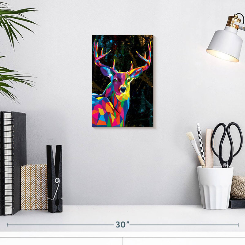 Brampt Geometric Colored Buck, 12" H x 8" W