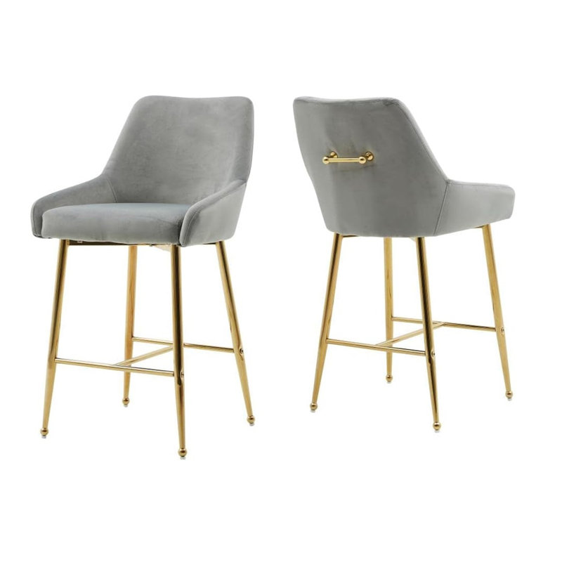 Tabouret de comptoir Madalaine, Gris