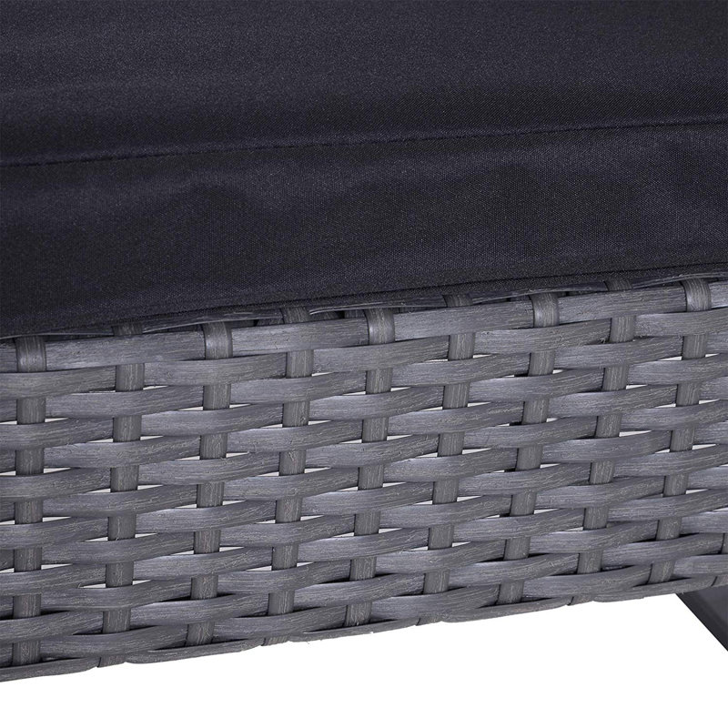 Taube 2 Seater Rattan Conversation Set, Grey