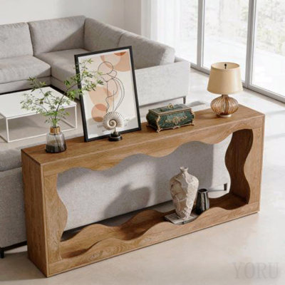 Table basse rétro, table basse étroite, table d'entrée de style vague