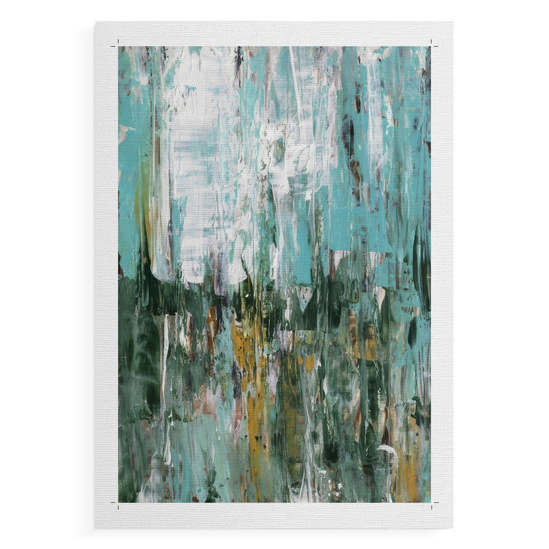 «Abstract Turquoise Forest I», impression sur toile seulement - non encadrée, H 36 po x l 24 po
