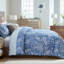 Ensemble d'édredon en coton à motif cachemire bleu 3 pièces Grand ensemble de literie 100% coton respirant très doux imprimé floral rétro Boho Chic-123017855-123017856