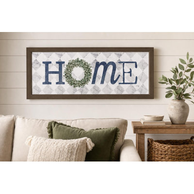 Art mural couronne d'eucalyptus - 18 po x 42 po - cadre brun