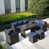 Gray Frame/Navy Blue Cushion
