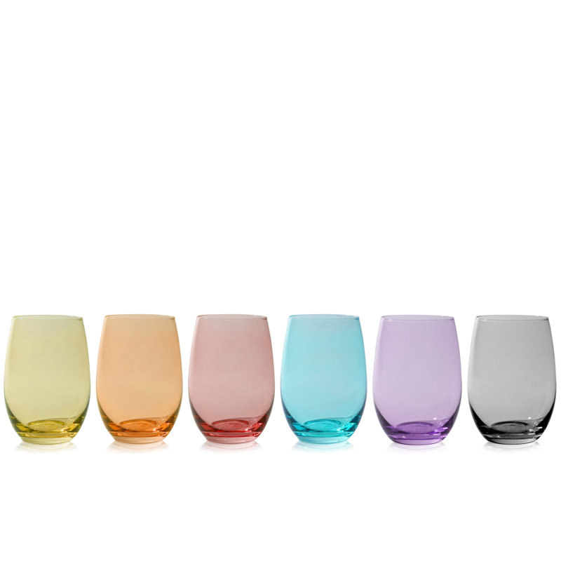 Verres à vin colorés sans pied