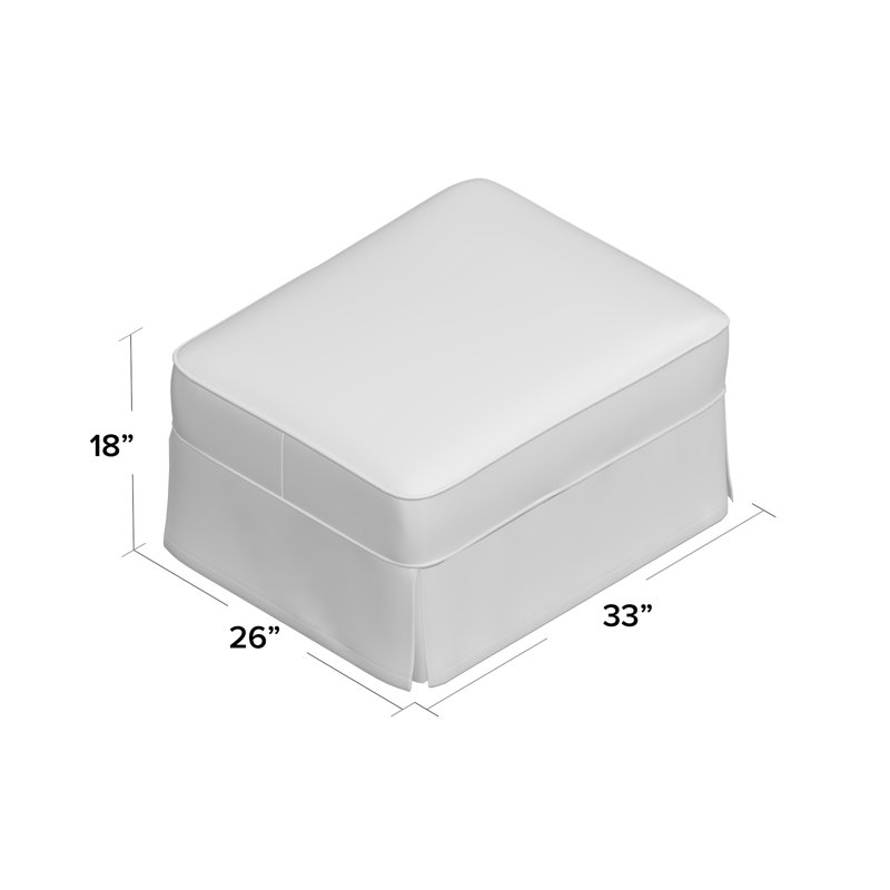 Repose-pieds rectangulaire 33 po Amari, Tissage natté ivoire Drusky Sustain®