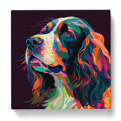 English Springer Spaniel Fauvism - Wrapped Canvas