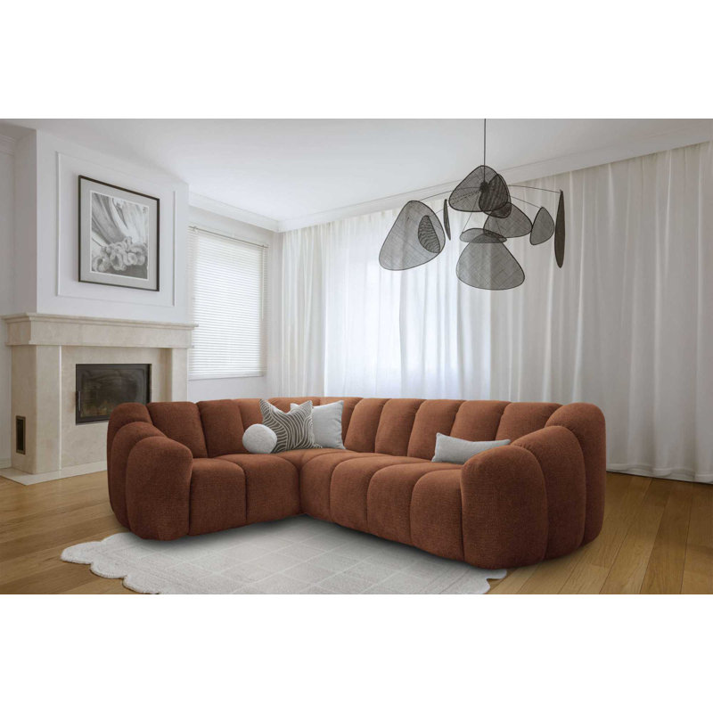 Shell Corner Sofa , Orange, Left Hand Facing
