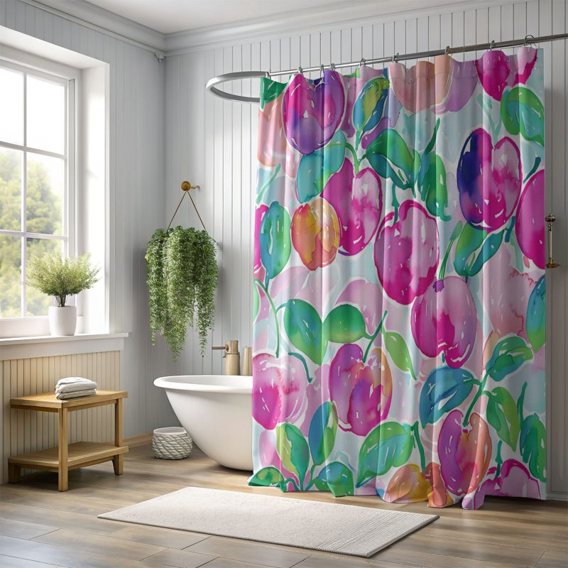 Rideau de douche standard 1 pièce Preppy, H 74 po x l 71 po