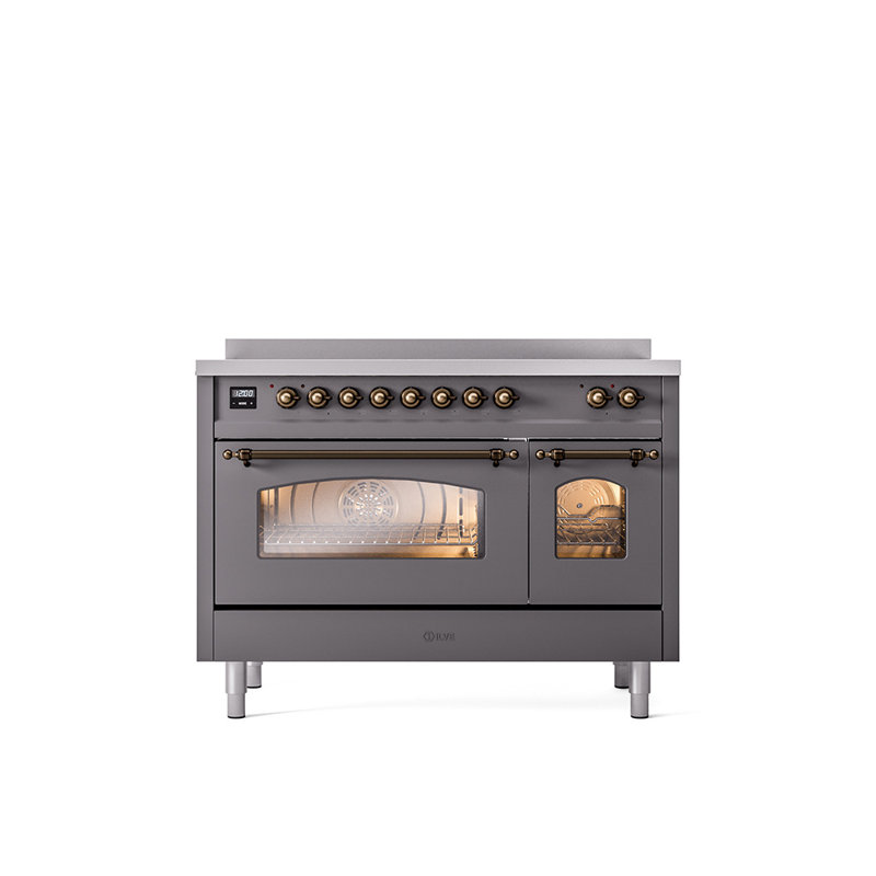 ILVE Nostalgie II 48 in Induction Range, Graphite Matte/Bronze